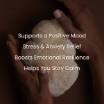 StarDust Mood Stress Relief Supplement on a banner listing its features